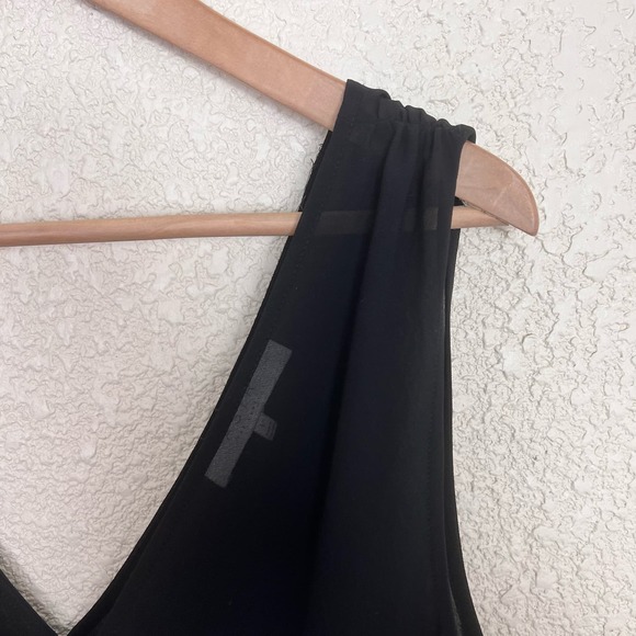 ASTR Chiffon Romper Womens Large Black Surplice Ruffle Hem Lined - Picture 13 of 15